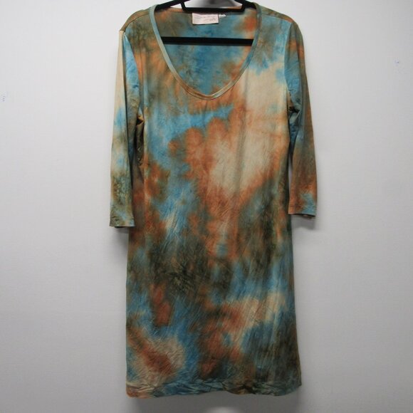 Denise Hajjar Boston Tie Dye Art to Wear Artsy Tunic Dress Made in the USA sz XL - Picture 1 of 4